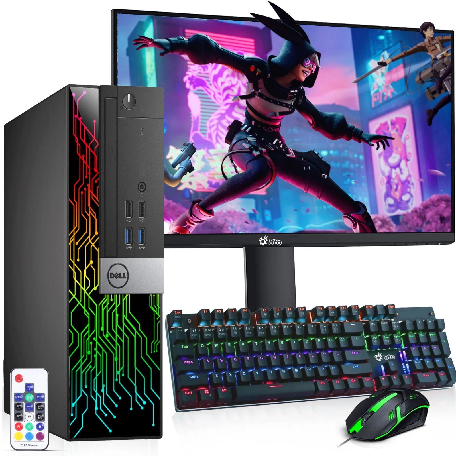 Dell SFF RGB 6th Gen. Gaming Desktop Computer RGB KB & Mouse Windows 11 Pro (Renewed)