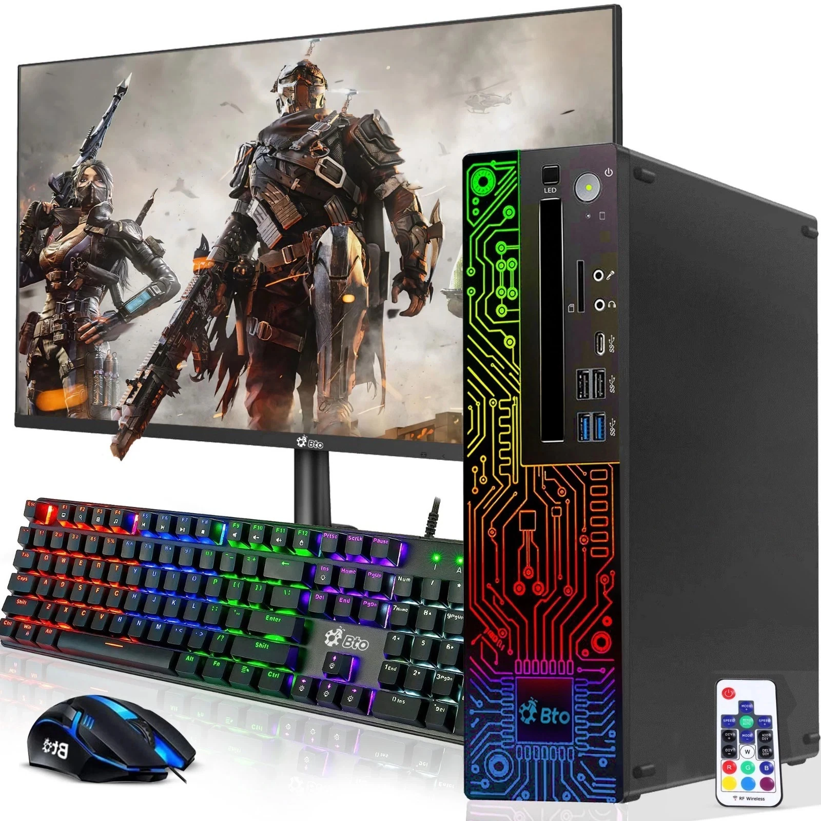Lenovo RGB 8th Gen. SFF Gaming Desktop Computer RGB KB & Mouse Windows 11 Pro (Renewed)